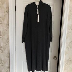 Calson Knit Hoodie Dress XL Dk Heathered Charcoal
